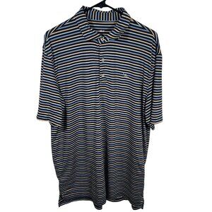 Johnnie-O Kingston Striped Polo Shirt Mens Large/XL Golf Stretch Performance